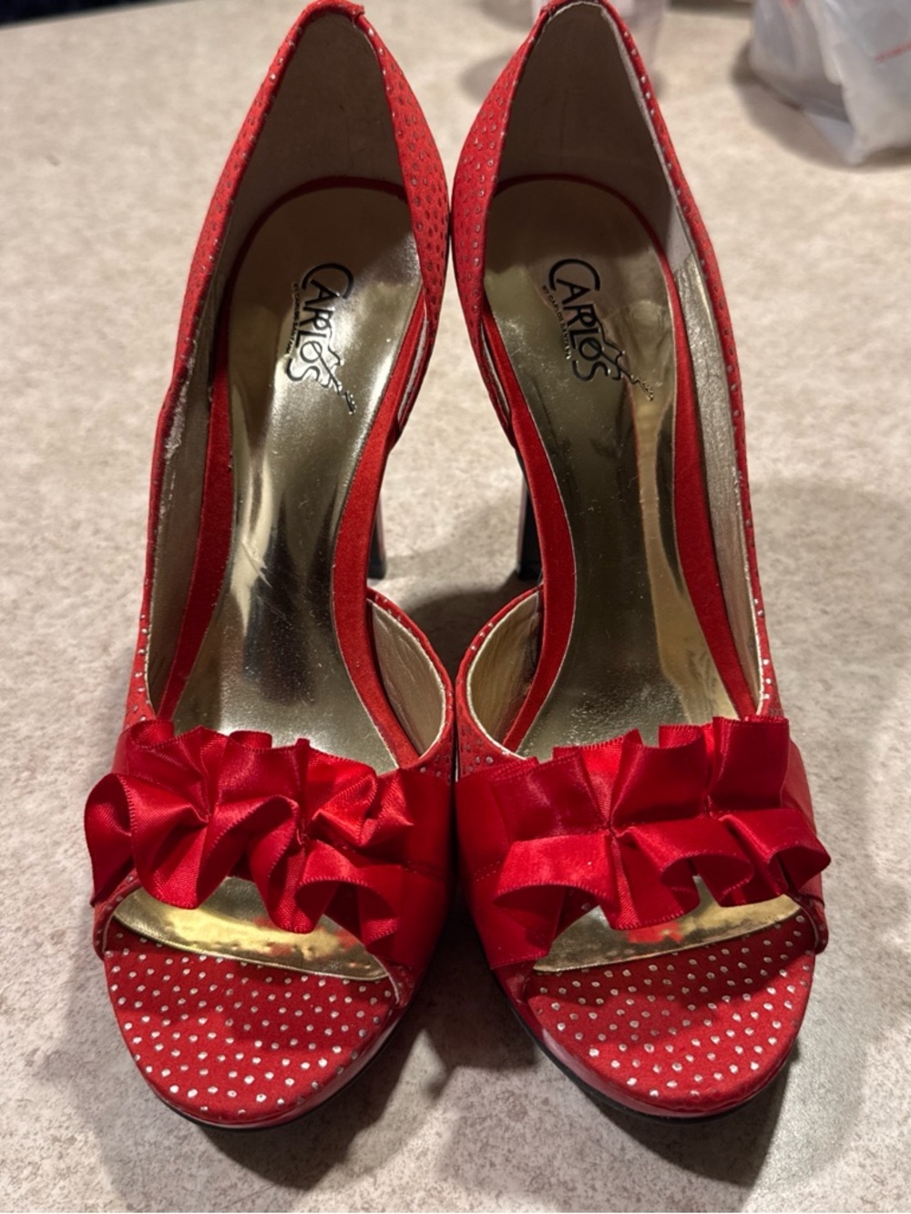Polka dot high heels